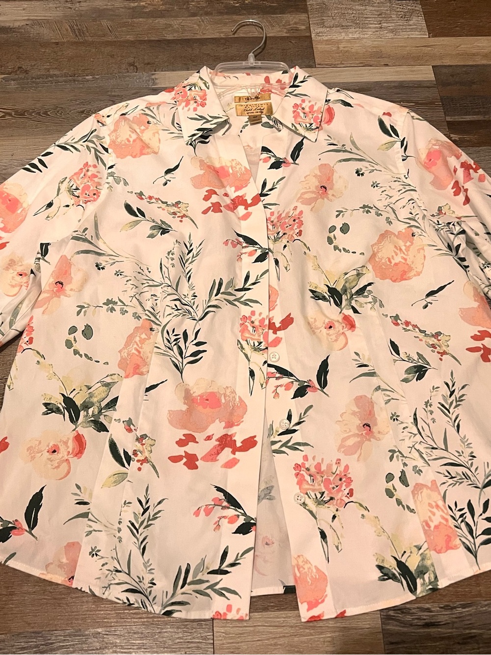 Women’s Taylor Investments Gold Label Button-Up Shirt floral 16 P petites
